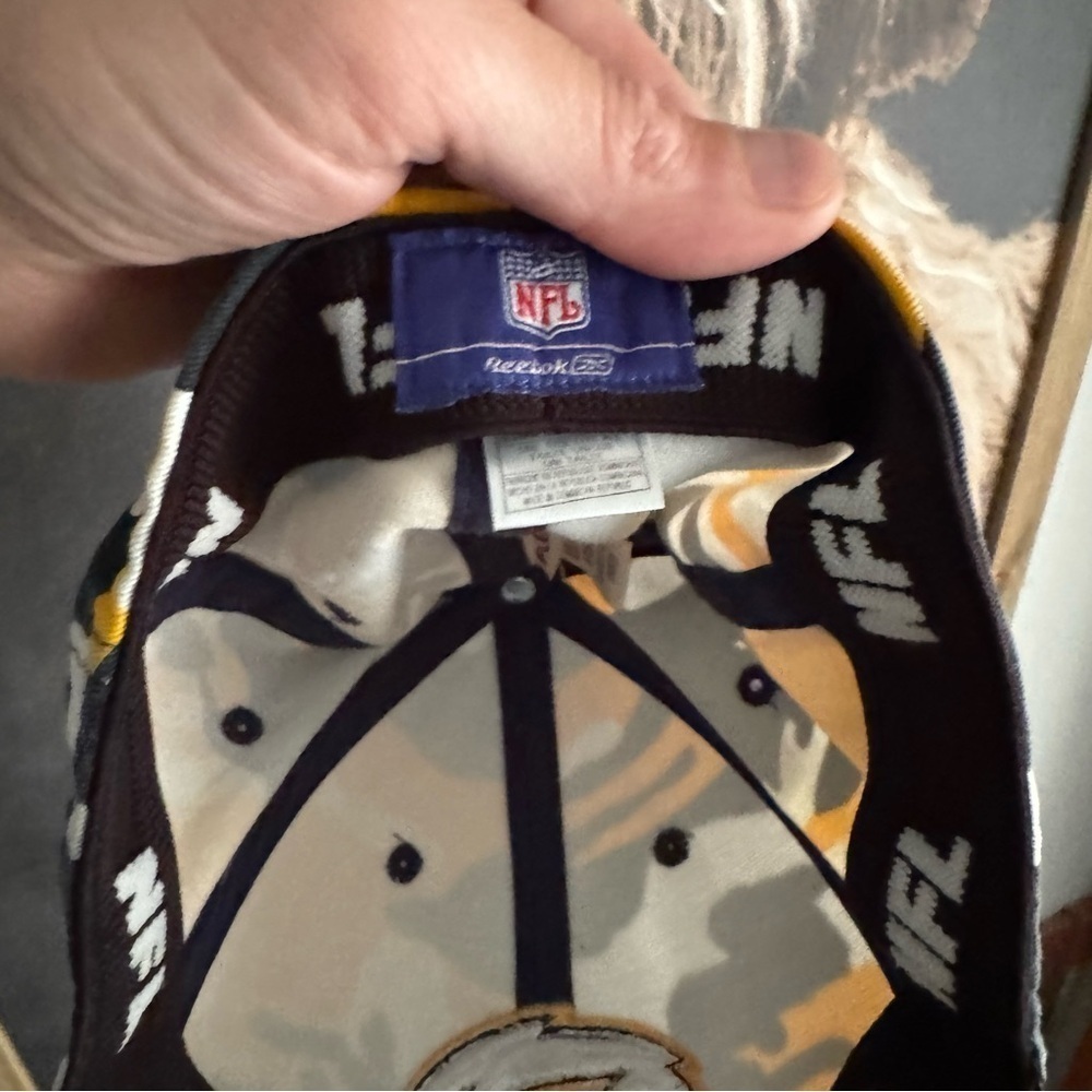 San Diego Chargers y2k NFL flexfit hat cap camo yellow white - Picture 7 of 7